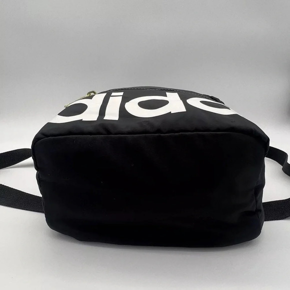 Adidas Mini Backpack Purse Black Gold Linear Logo Travel Bag School Sporty EUC - Picture 9 of 13